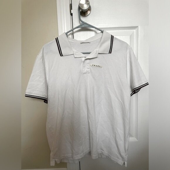 Mens Authentic White Prada Polo Shirt - Picture 1 of 9